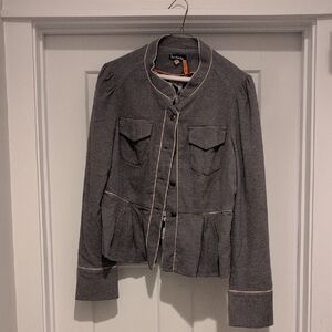 Banana Republic Gray and Cream Blazer Tailored Fit